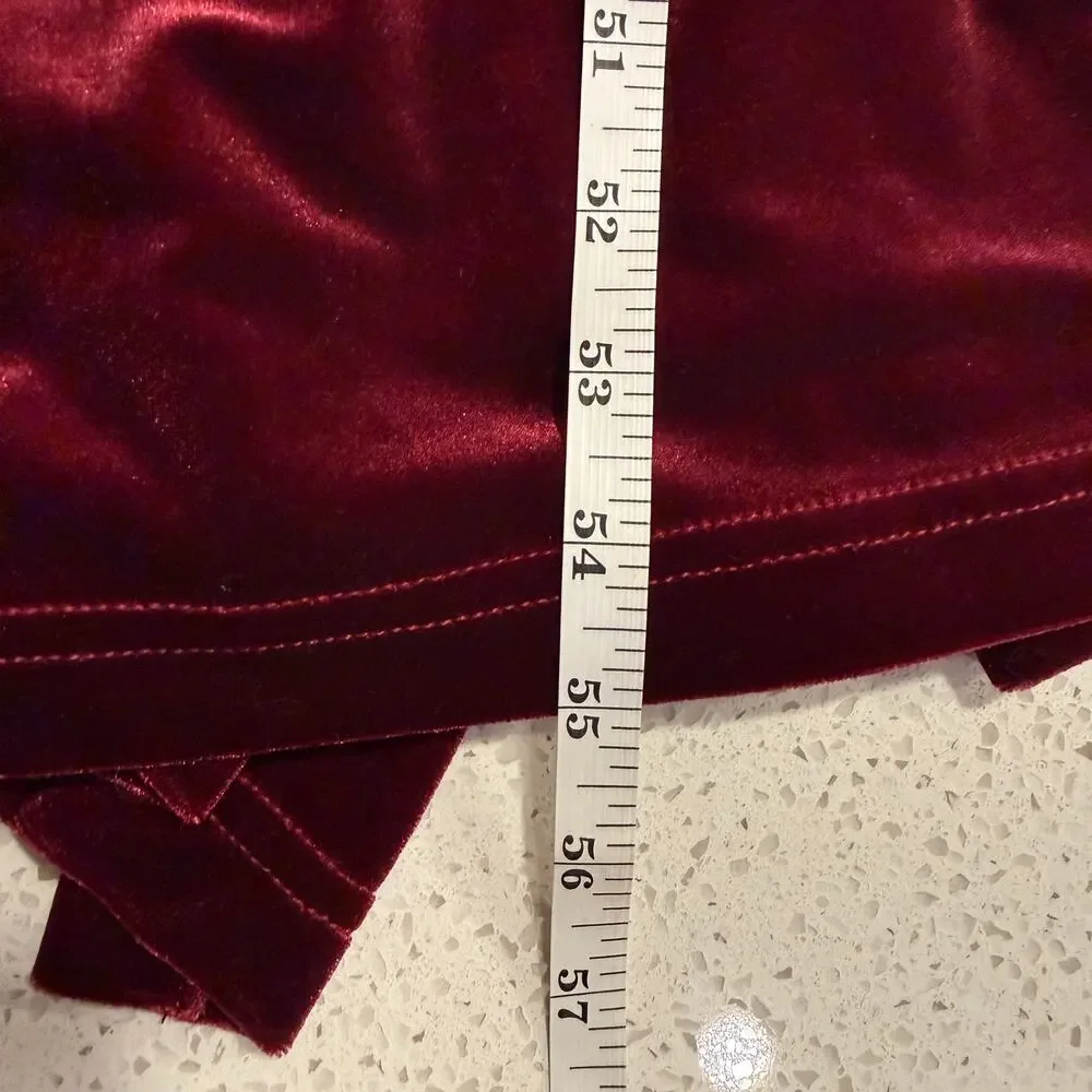 Vintage Hot Cotton Marc Ware Burgundy Velvet Maxi Dress Medium Elegant Modest